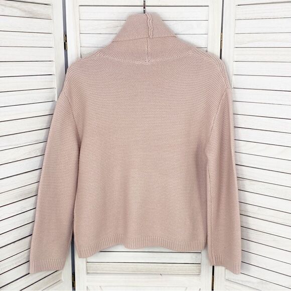 H&M Divided Cowl Neck Waffle Knit Crop Sweater Mauve Pink XS - Picture 8 of 12